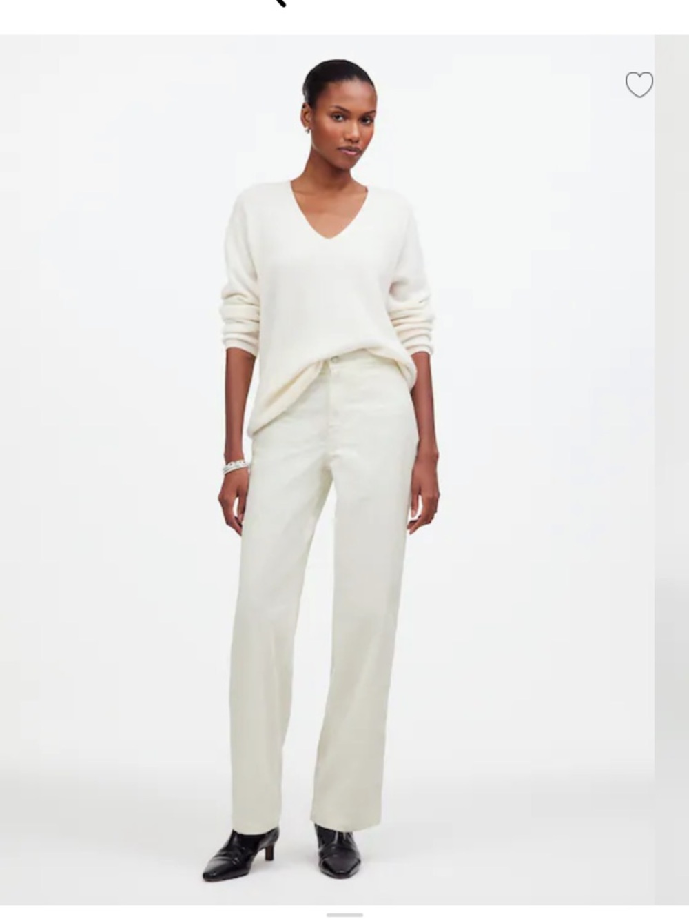 Madewell Emmett Wide-Leg Corduroy Pants — Welt Pocket Edition- Winter White